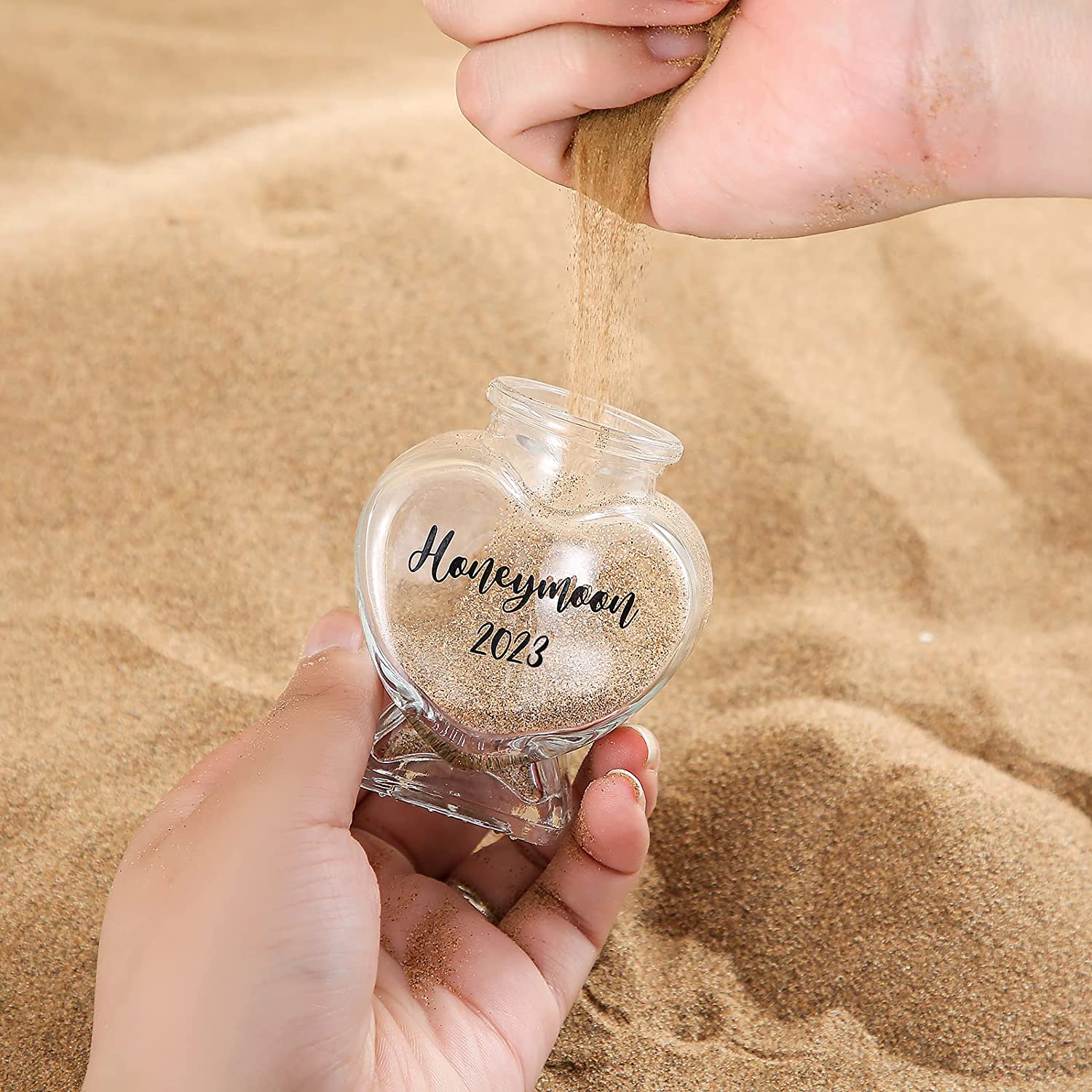 Honeymoon Sand Keepsake Jar - Honeymoon Gifts for Newlyweds Couple,Wedding,Engagement Vacation Travel - Wedding Gifts for Couple with Unique