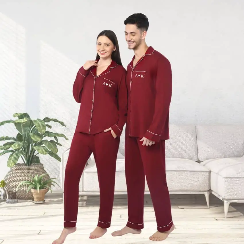 Couple Pajamas by BlushBridesCo on Etsy - 40+ Best honeymoon gift ideas for the wedding couple - The Wedding Club