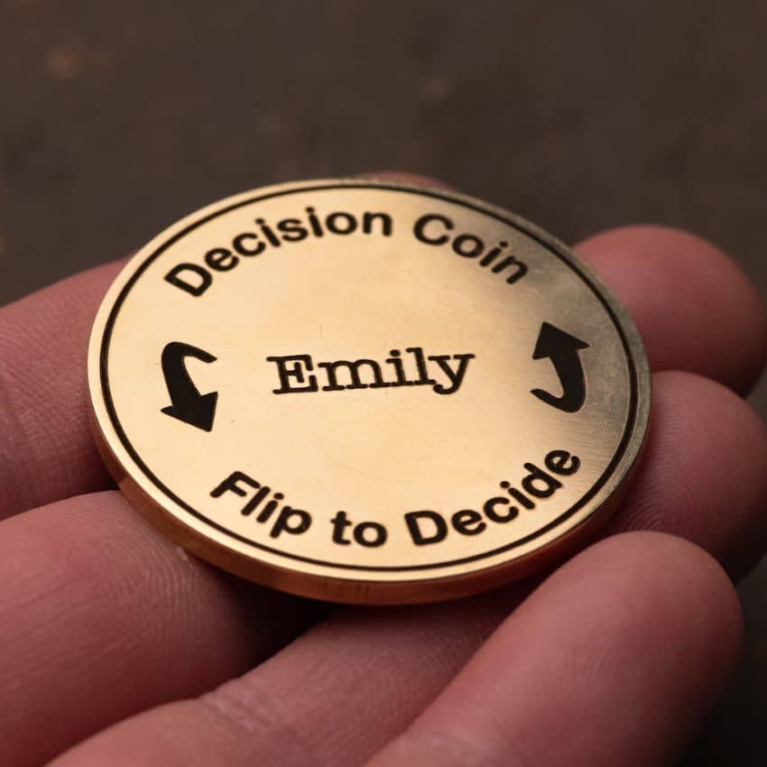 Decision Coin by SchepperDesign on Etsy - 40+ Best honeymoon gift ideas for the wedding couple - The Wedding Club